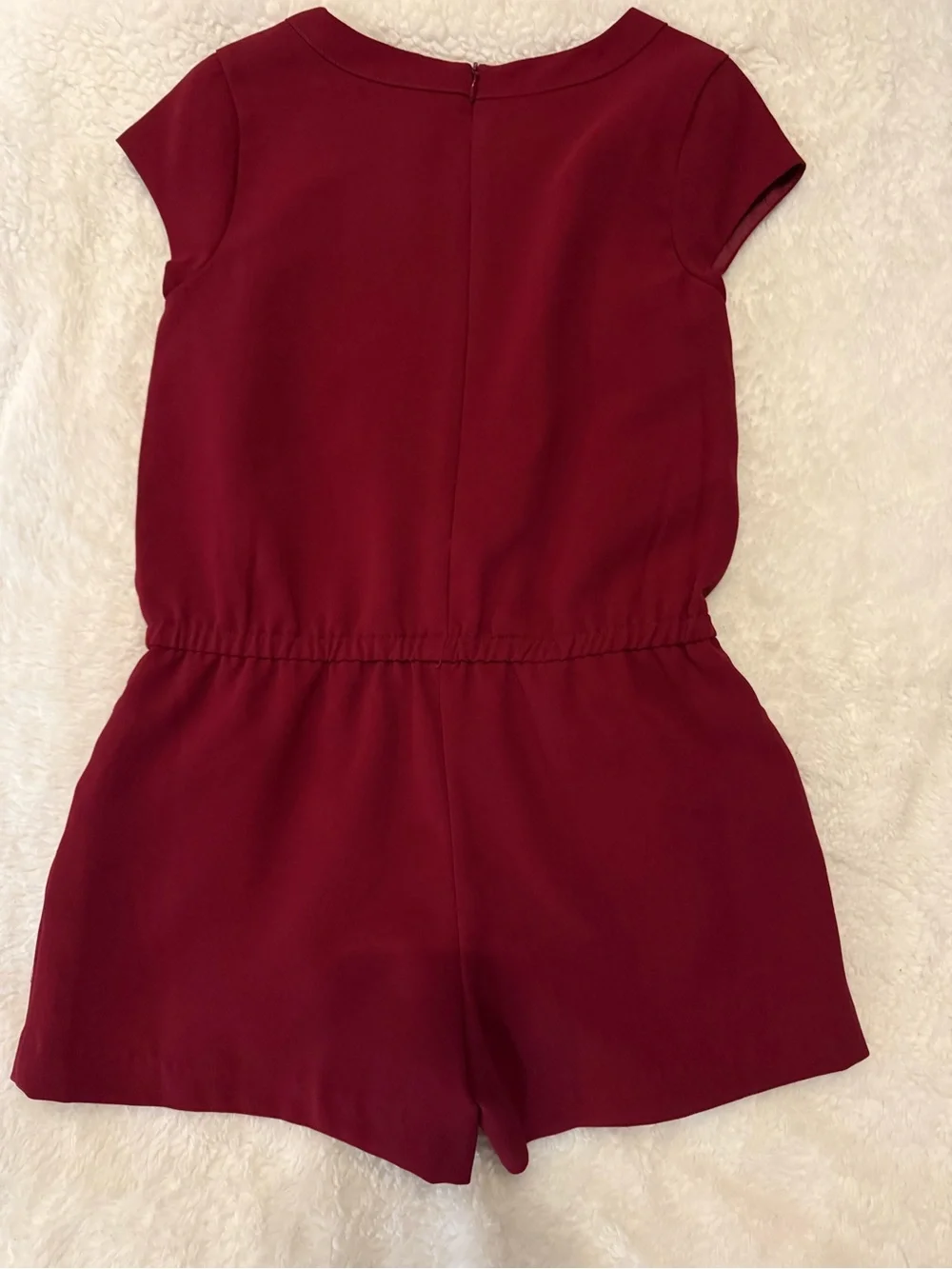 Gymboree Girls Burgundy Short-Sleeve Studded Romper